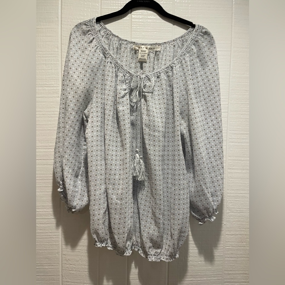 Max Studio Boho Style 3/4 sleeve top Size L